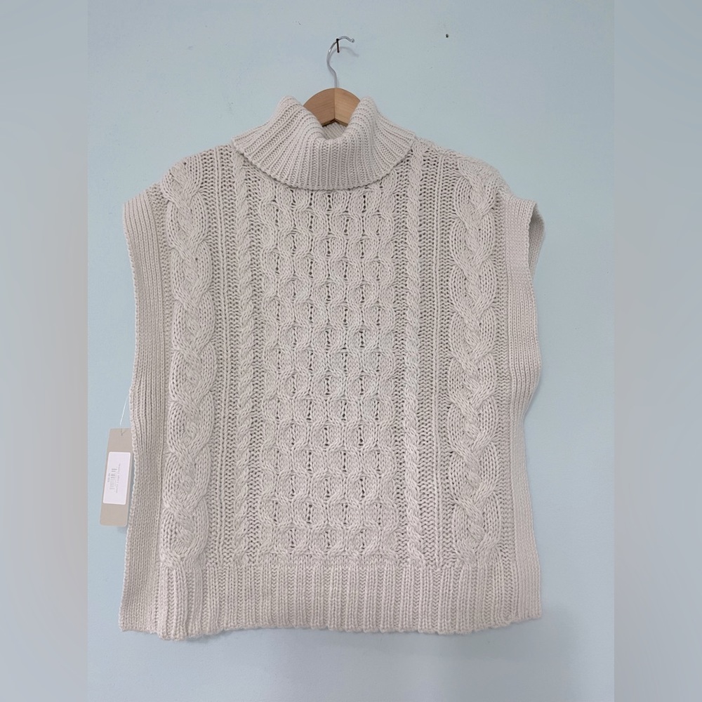 Tan & beige knit vest